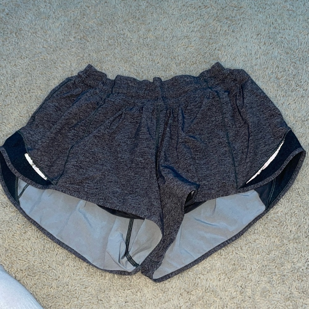 Grey lululemon hotty hot shorts low rise 2.5 inch